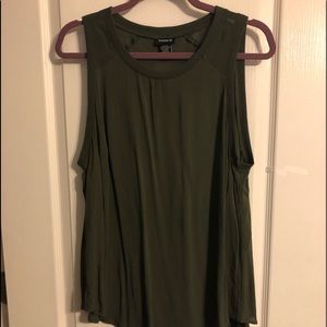 Olive green sleeveless top